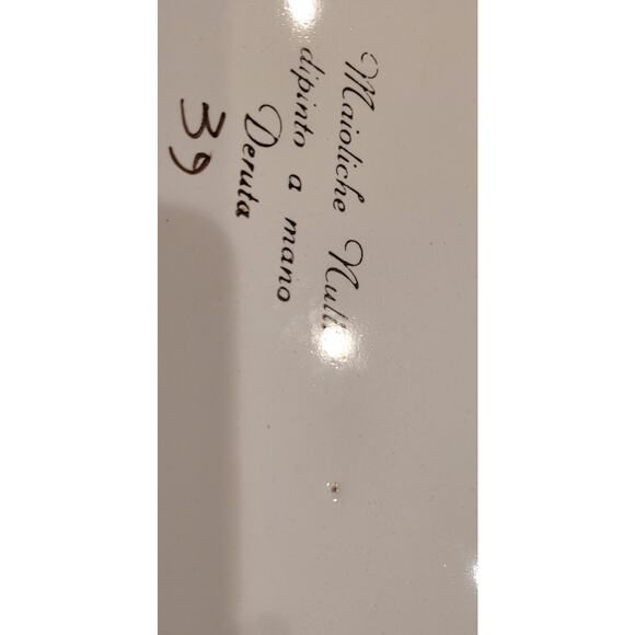 Sberna Deruta Italy Handpainted Arabesco Bird Serving Tray - Picture 5 of 7